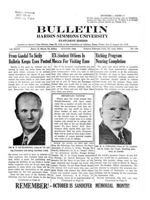 Primary view of Bulletin: Hardin-Simmons University, Ex-Student Edition, August 1943