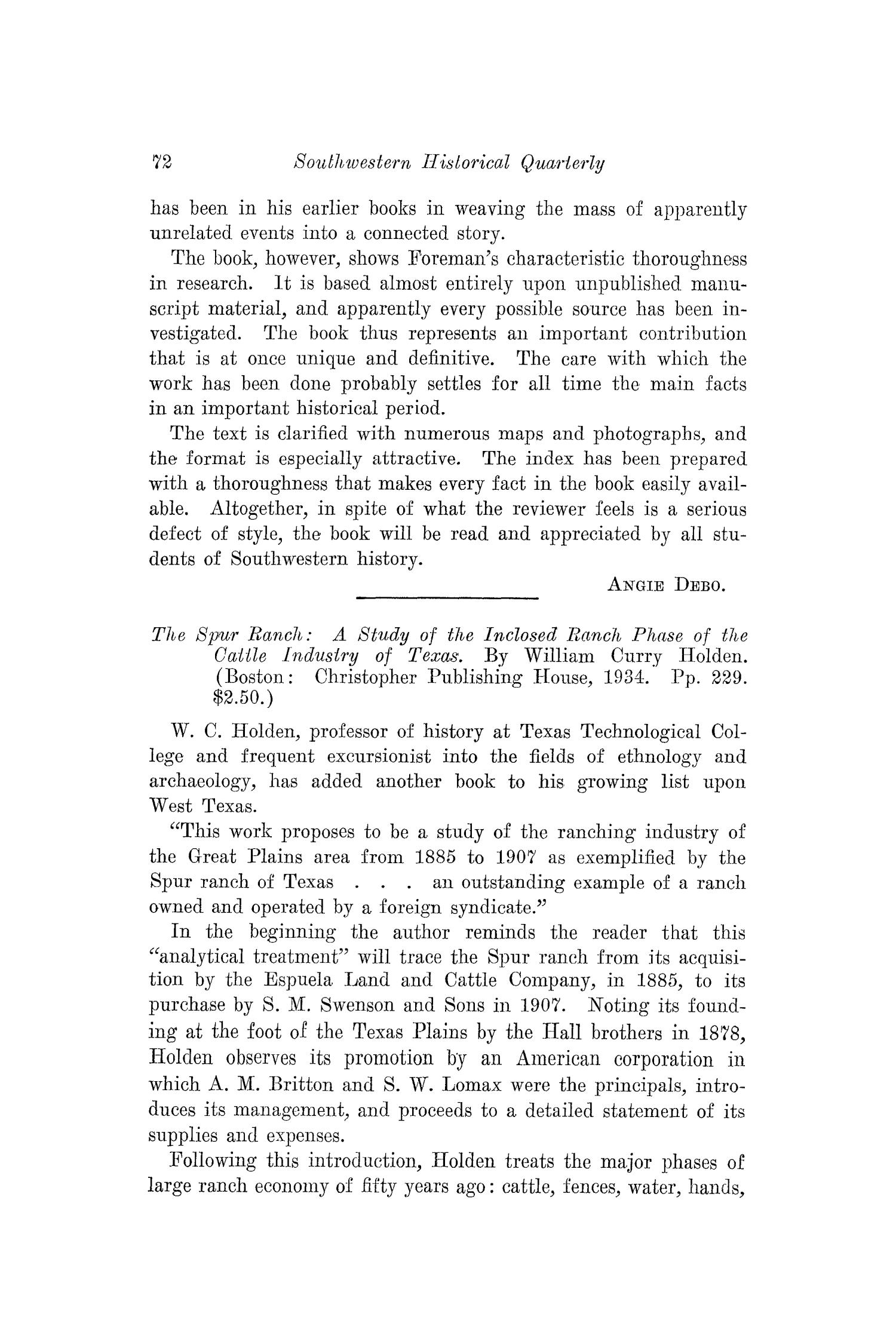 The Southwestern Historical Quarterly, Volume 38, July 1934 - April, 1935
                                                
                                                    72
                                                