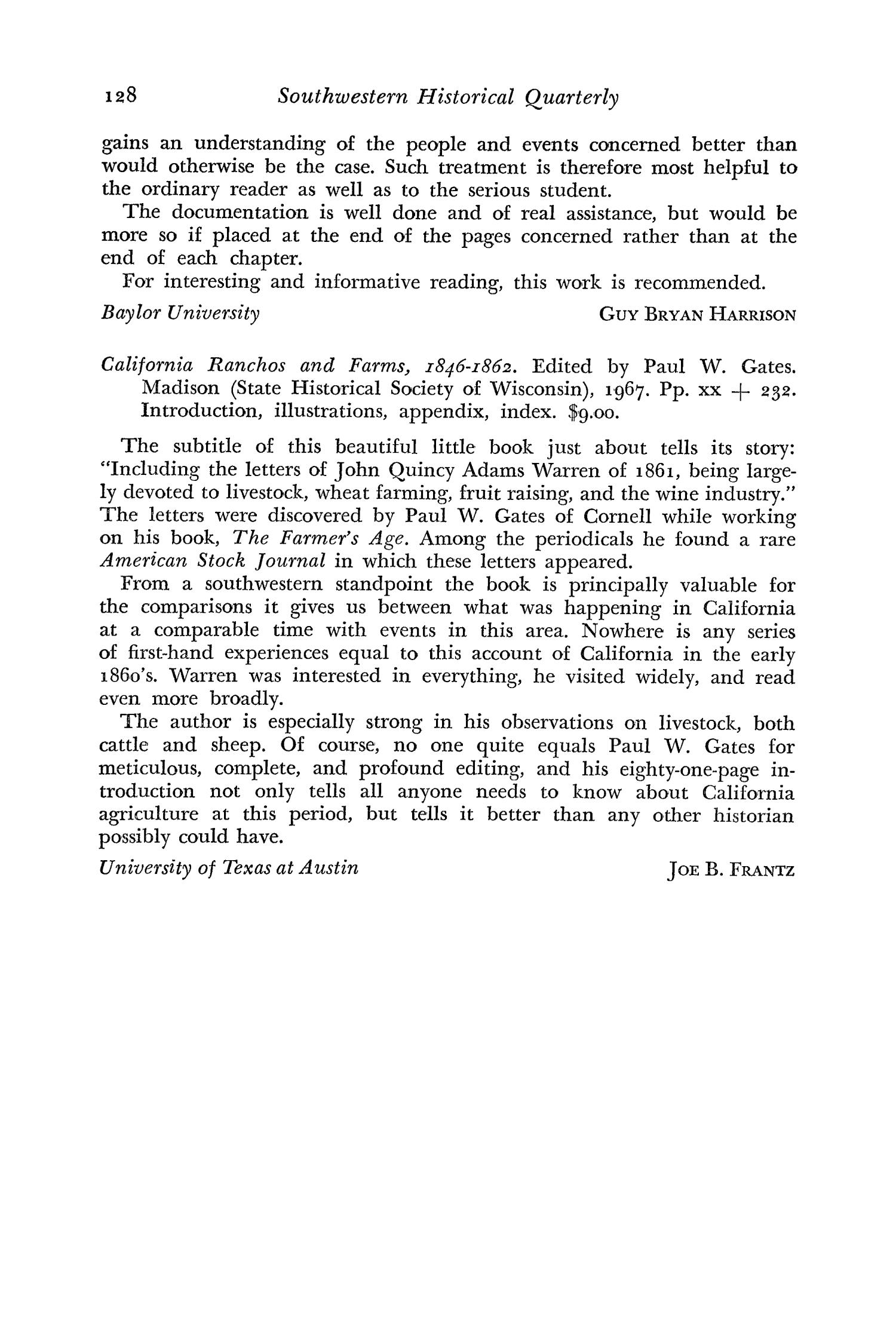 The Southwestern Historical Quarterly, Volume 72, July 1968 - April, 1969
                                                
                                                    128
                                                