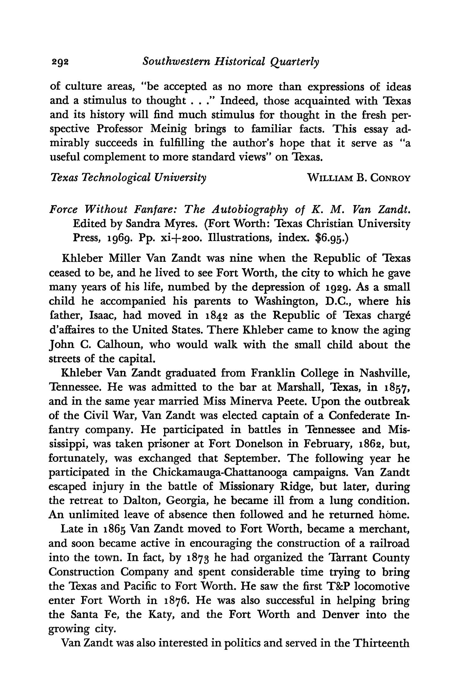The Southwestern Historical Quarterly, Volume 73, July 1969 - April, 1970
                                                
                                                    292
                                                