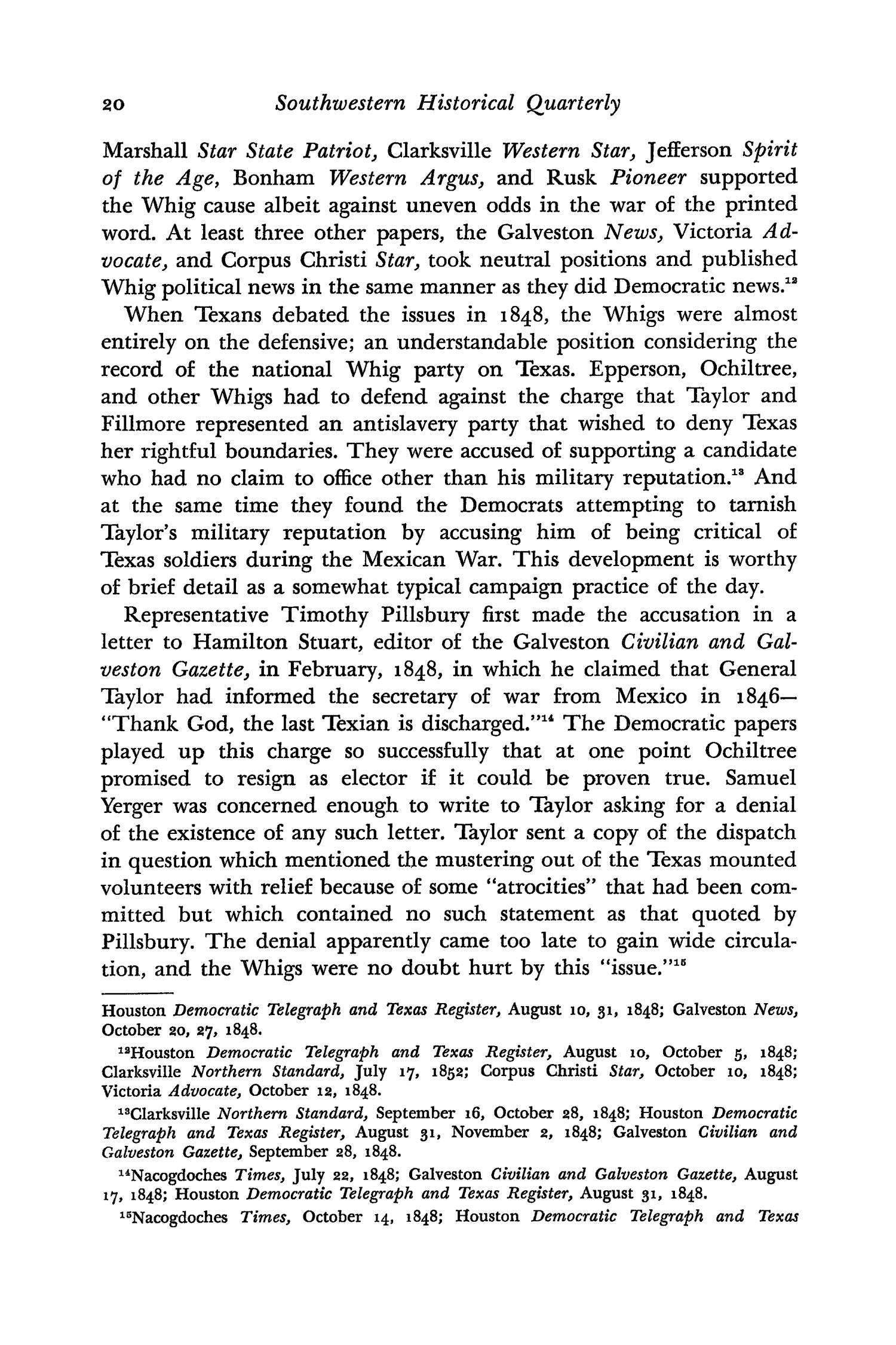 The Southwestern Historical Quarterly, Volume 73, July 1969 - April, 1970
                                                
                                                    20
                                                