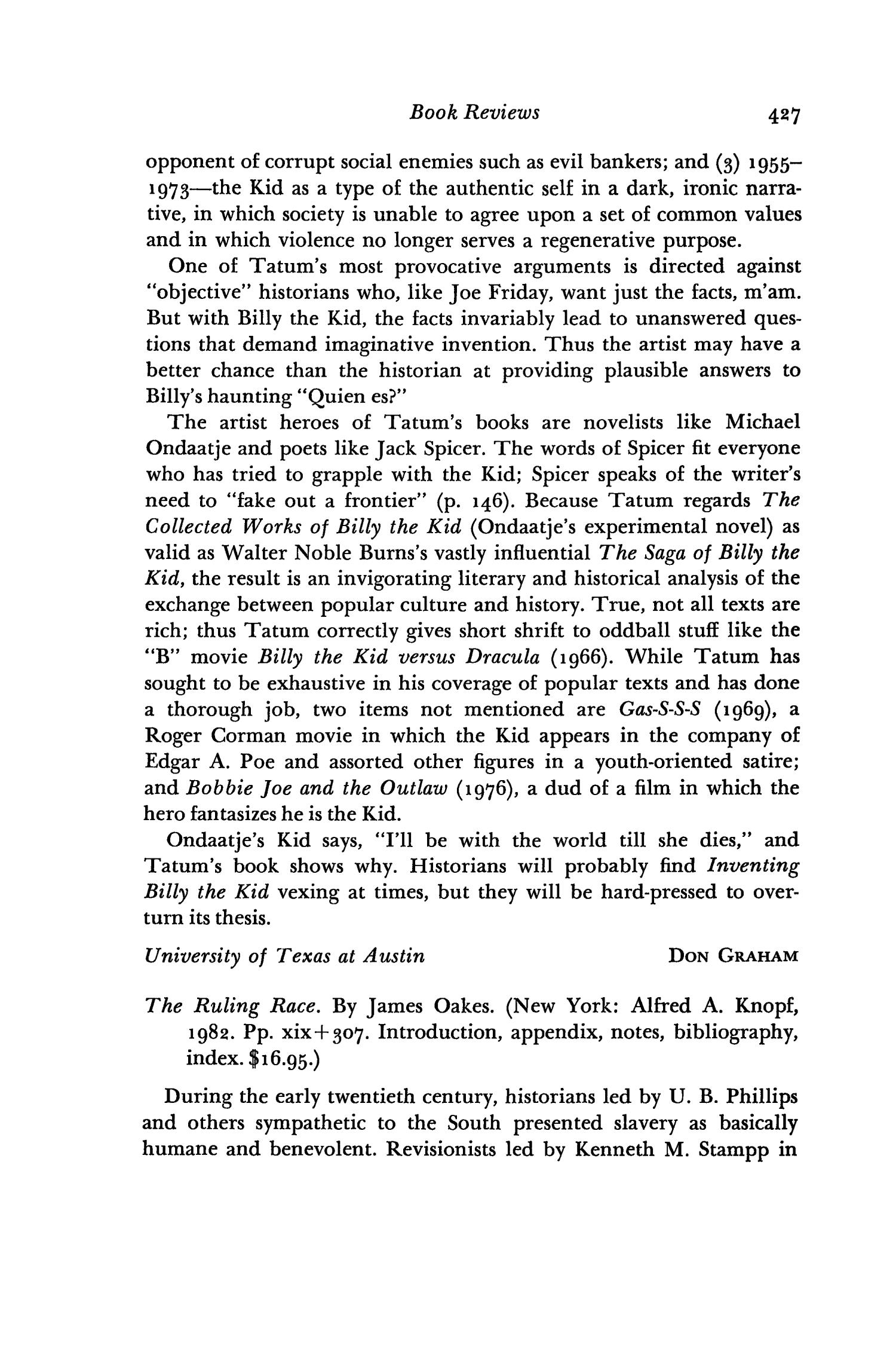The Southwestern Historical Quarterly, Volume 87, July 1983 - April, 1984
                                                
                                                    427
                                                
