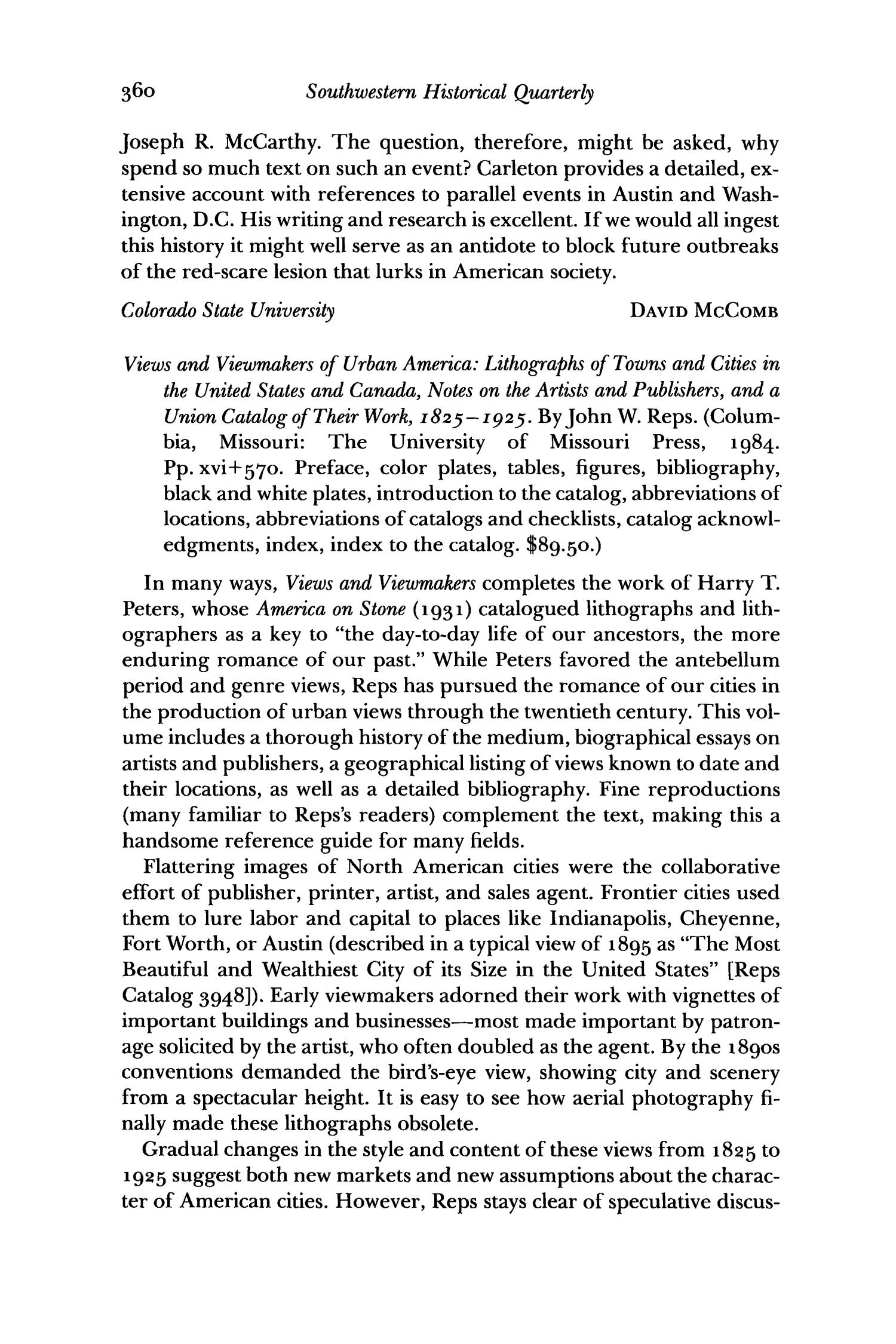The Southwestern Historical Quarterly, Volume 89, July 1985 - April, 1986
                                                
                                                    360
                                                