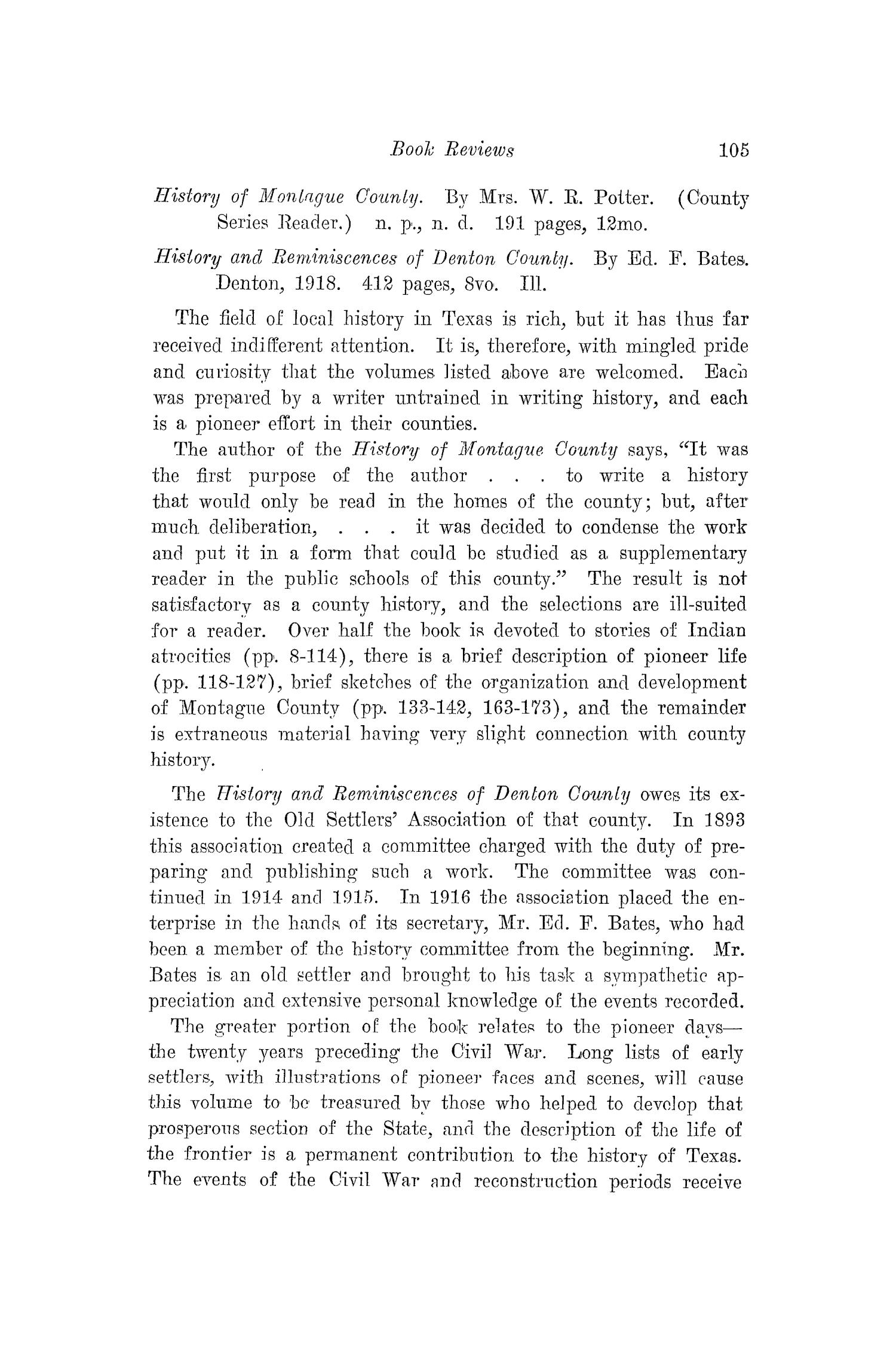 The Southwestern Historical Quarterly, Volume 22, July 1918 - April, 1919
                                                
                                                    105
                                                