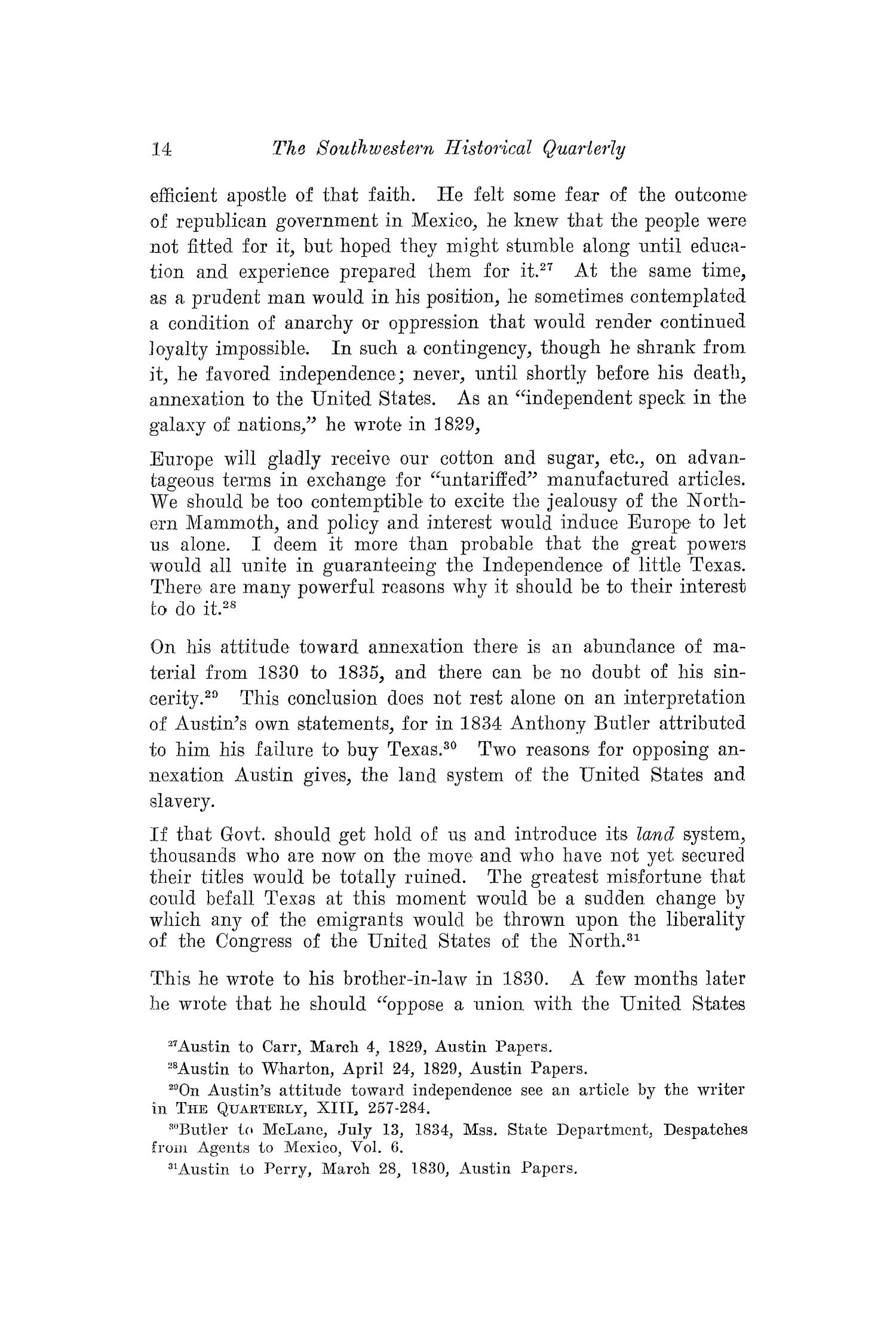 The Southwestern Historical Quarterly, Volume 22, July 1918 - April, 1919
                                                
                                                    14
                                                