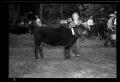 Primary view of [Boy and Cow, Cleveland Dairy Days]