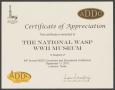 Text: [Certificate of Appreciation for the National WASP World War II Museu…