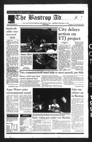 Primary view of object titled 'The Bastrop Advertiser (Bastrop, Tex.), Vol. 145, No. 65, Ed. 1 Thursday, October 15, 1998'.
