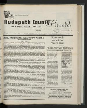 Primary view of object titled 'Hudspeth County Herald and Dell Valley Review (Dell City, Tex.), Vol. 47, No. 51, Ed. 1 Friday, August 22, 2003'.