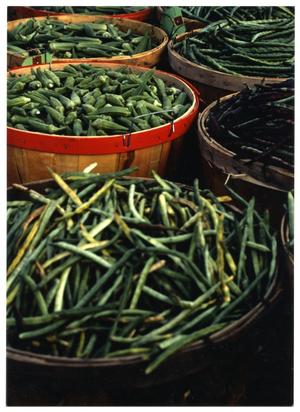 Primary view of object titled '[Display of Green Beans and Okra]'.