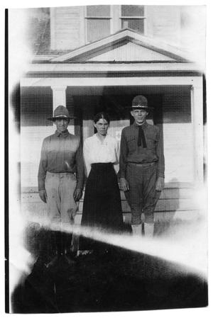 Primary view of object titled 'Portrait of Bill Stratton, Mary Huffhines, and Neely Huffhines'.