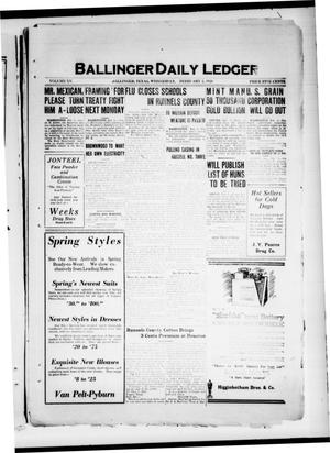 Primary view of object titled 'Ballinger Daily Ledger (Ballinger, Tex.), Vol. 15, Ed. 1 Thursday, February 5, 1920'.