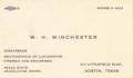 Text: [Business Card for W. H. Winchester]