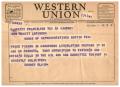 Letter: [Telegram from Berney Blain, March 29, 1954]