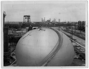 Primary view of object titled '[Aerial view of refinery structures after the 1947 Texas City disaster]'.