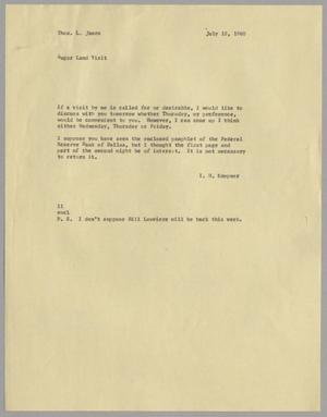 Primary view of object titled '[Letter from Isaac Herbert Kempner to Thomas Leroy James, July 18, 1960]'.
