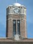 Primary view of Johnson County Courthouse, tower detail