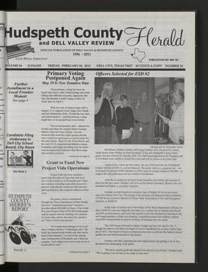 Primary view of object titled 'Hudspeth County Herald and Dell Valley Review (Dell City, Tex.), Vol. 56, No. 15, Ed. 1 Friday, February 24, 2012'.