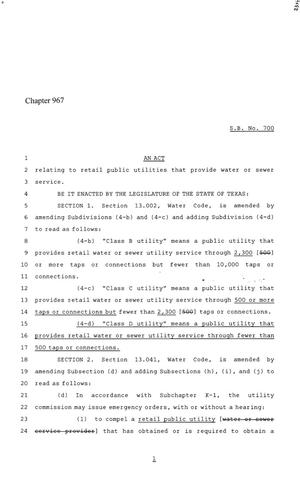 Primary view of object titled '86th Texas Legislature, Regular Session, Senate Bill 700, Chapter 967'.