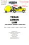 Pamphlet: Texas Lemon Law And General Warranty Complaints