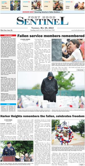 Fort Hood Sentinel (Fort Hood, Tex.), Vol. 72, No. 21, Ed. 1 Thursday, May 29, 2014
