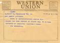 Letter: [Telegram from Vic Behrens, April 13, 1955]