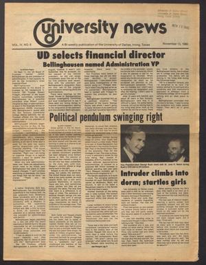 Primary view of object titled 'University News (Irving, Tex.), Vol. 4, No. 6, Ed. 1 Thursday, November 13, 1980'.