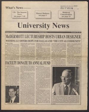 Primary view of object titled 'University News (Irving, Tex.), Vol. 15, No. 13, Ed. 1 Wednesday, November 20, 1991'.