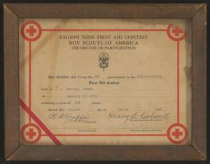 [Troop 65 First Aid Contest Certificate]