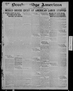 Primary view of object titled 'Breckenridge American (Breckenridge, Tex), Vol. 1, No. 199, Ed. 1, Thursday, February 17, 1921'.