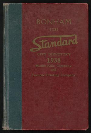 Primary view of object titled 'Bonham Texas Standard City Directory, 1938'.