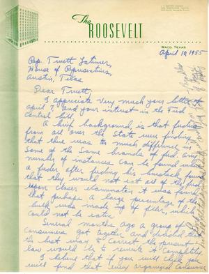 Primary view of object titled '[Letter from B. J. Gist to Truett Latimer, April 10, 1955]'.
