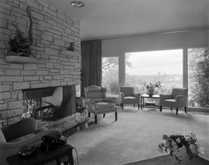 Primary view of object titled '[Living Room with Fireplace]'.
