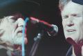 Photograph: [Willie Nelson and Kris Kristofferson Singing Into Microphone, Number…