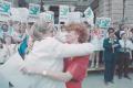 Photograph: [Kate Michelman and Phyllis Dunham Hugging at Choosing Choice Rally]