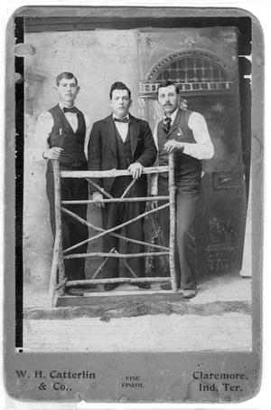 Primary view of object titled 'Ed Reed and Edgar Clark with Unidentified Man'.