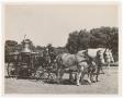Photograph: [O. C. Martin and Louis Cole on Horse-Drawn Fire Engine]
