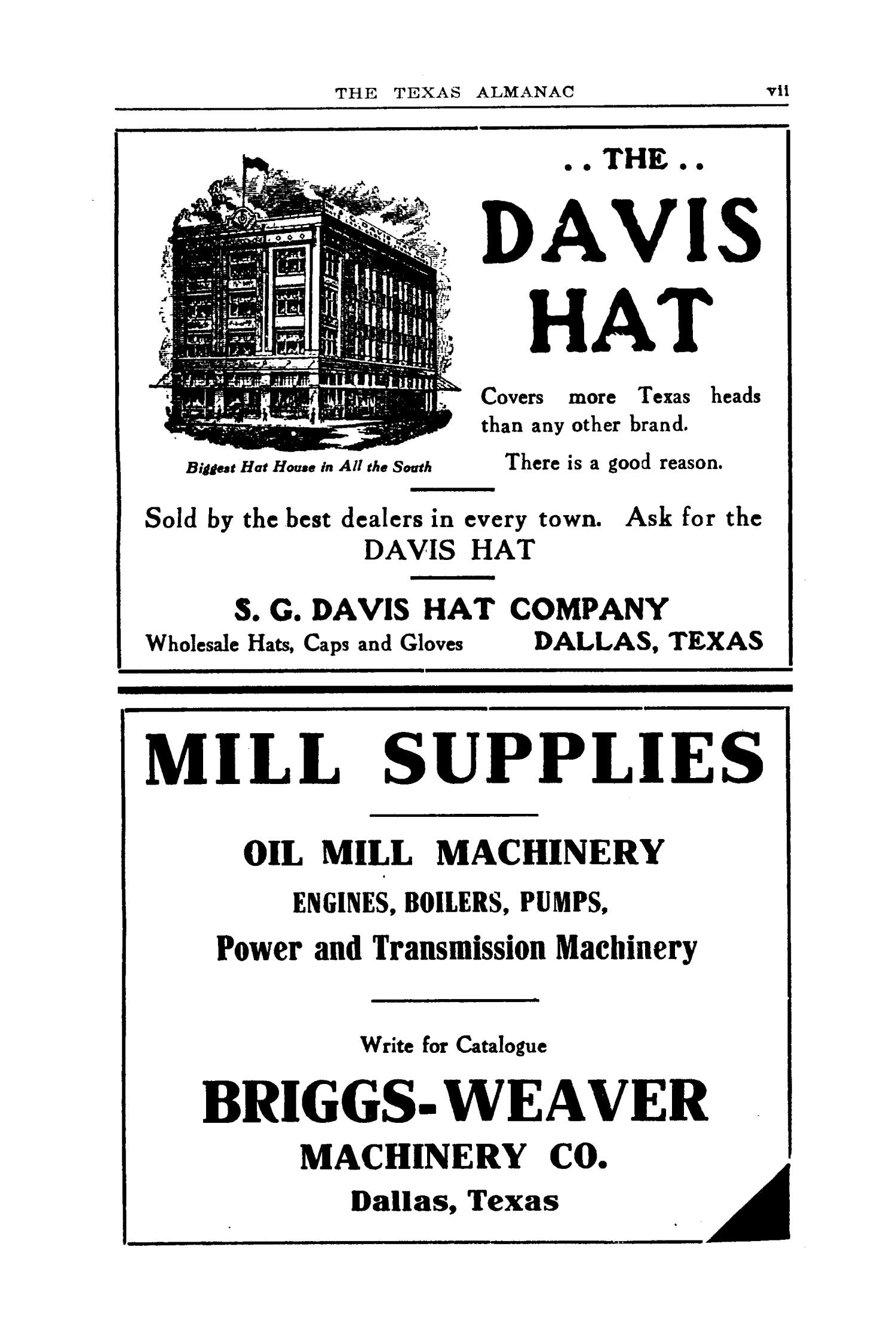 Texas Almanac and State Industrial Guide 1912
                                                
                                                    VII
                                                