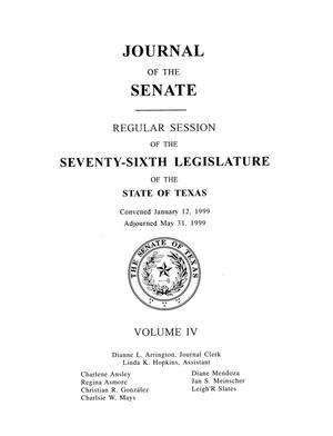 Primary view of object titled 'Journal of the Senate, Regular Session of the Seventy-Sixth Legislature of the State of Texas, Volume 4'.