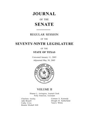 Primary view of object titled 'Journal of the Senate, Regular Session of the Seventy-Ninth Legislature of the State of Texas, Volume 2'.