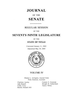 Primary view of object titled 'Journal of the Senate, Regular Session of the Seventy-Ninth Legislature of the State of Texas, Volume 4'.