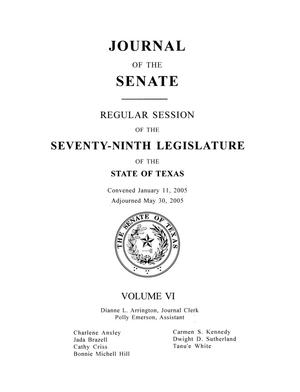 Primary view of object titled 'Journal of the Senate, Regular Session of the Seventy-Ninth Legislature of the State of Texas, Volume 6'.