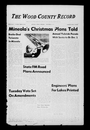 Primary view of The Wood County Record (Mineola, Tex.), Vol. 27, No. 32, Ed. 1 Monday, November 4, 1957