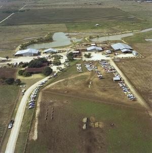 Primary view of object titled 'Aerial Photograph of Livestock Auction Barn (Callahan County, Texas)'.