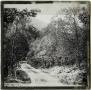 Photograph: Glass Slide of Snow-covered Dirt Road Surrounded by Mountains