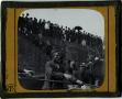 Photograph: Glass Slide of Large Group of Men Disembarking a Ship