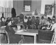 Primary view of [Group of African American women in the Negro War Recreation Council Building]