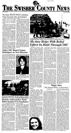 Primary view of object titled 'The Swisher County News (Tulia, Tex.), Vol. 2, No. 4, Ed. 1 Tuesday, February 9, 2010'.
