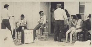 Primary view of object titled '[A small Conjunto band in the Montopolis Neighborhood]'.