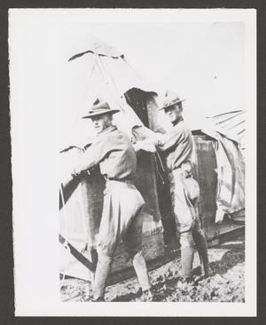 Primary view of object titled '[Two Soldiers By Tent]'.